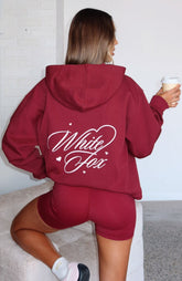 Love You Regardless Oversized Hoodie Burgundy