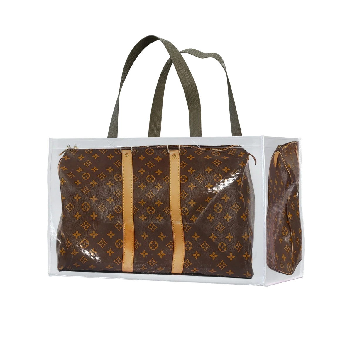 TITA ELVIE duffle Grocery Bag, brown  canvas, large
